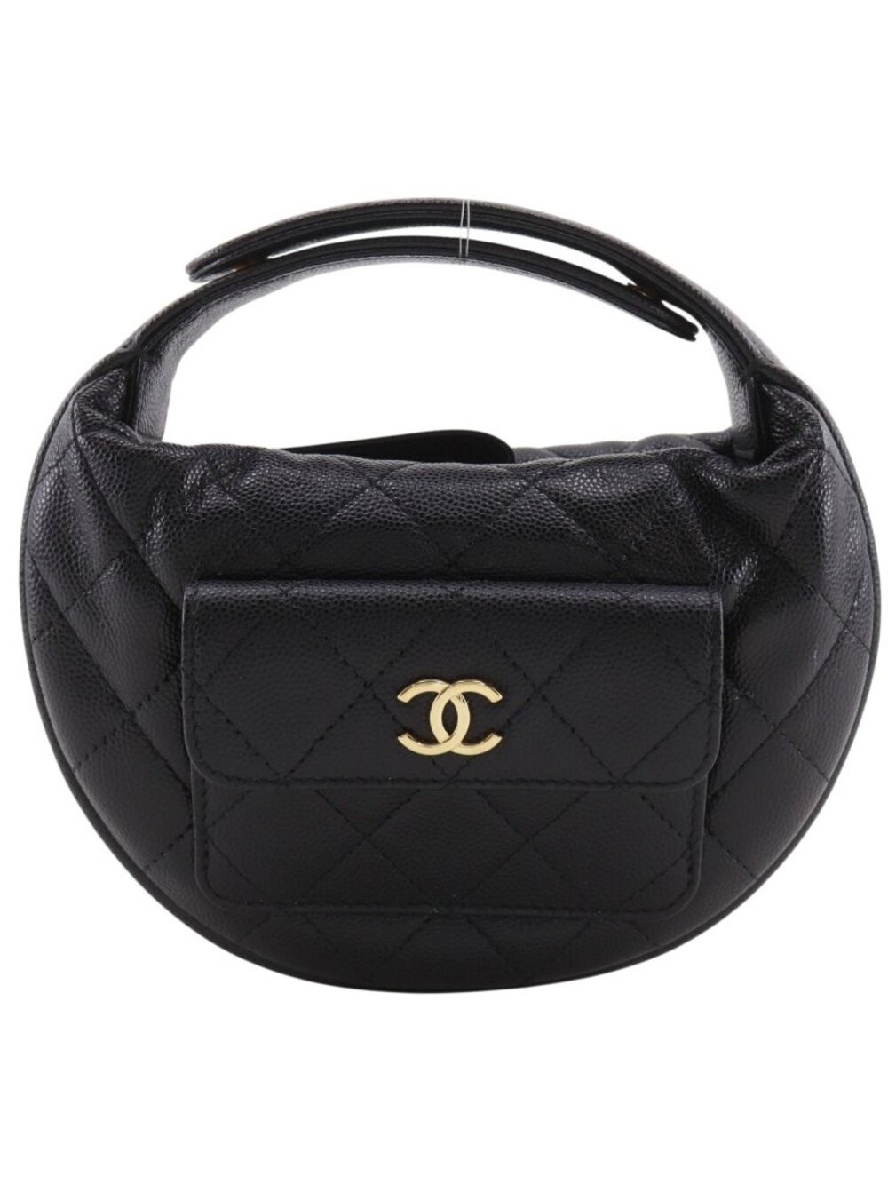 Chanel Mini Bag Quilted Caviar Leather Black